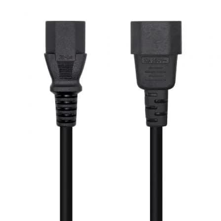 Cabo Alimentação AISENS / IEC C13 Hembra - IEC C14 Macho / 10m / Preto