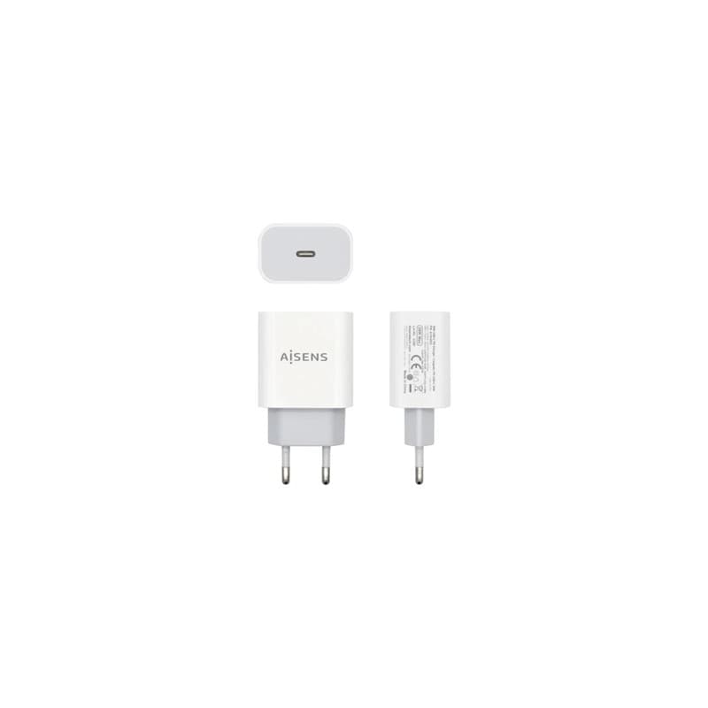 Cargador de Parede AISENS A110-0537 / 1xUSB Tipo-C / 20W / Preto