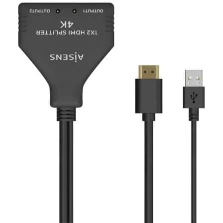 Aisens Duplicador Splitter HDMI 4K 30Hz c/ Cabo Alimentação USB 30cm