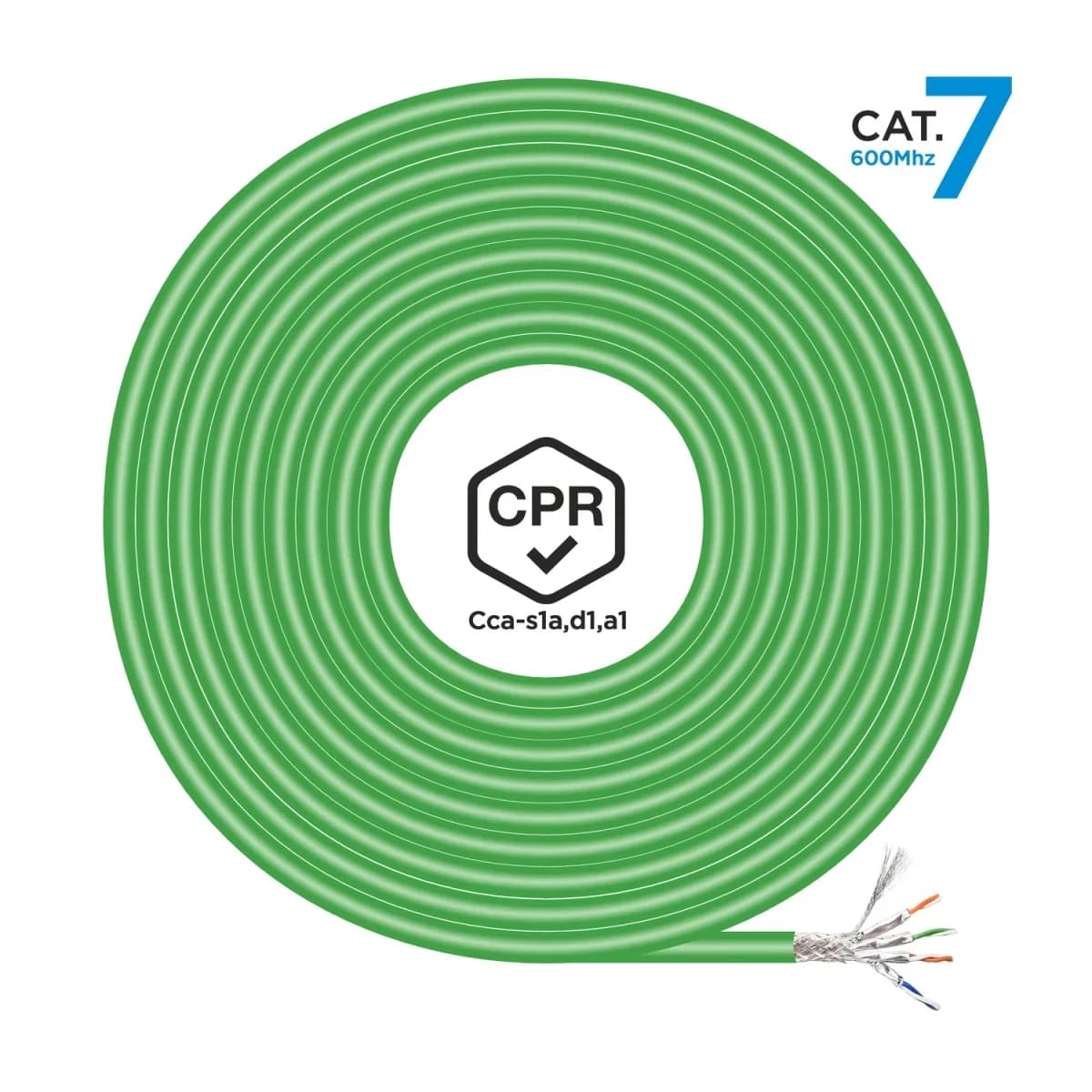Aisens Bobine Cabo de Rede Lszh Cpr Dca Cat.7 600 Mhz S/ftp AWG23 (305 Mts) - A146-0667