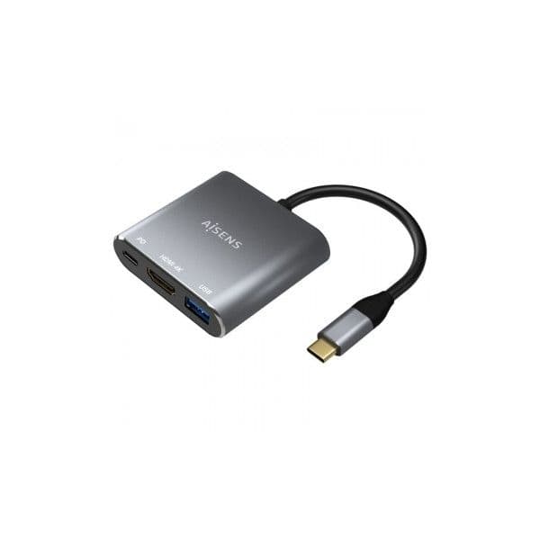 Aisens Conversor Usb-c Macho "3-EM-1" p/ HDMI Fêmea / USB-C Fêmea / USB A 3.0 Fêmea (15cm) - A109-0669