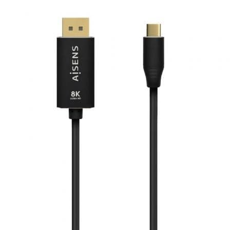 Aisens A109-0687 Cabo Conversor USB Tipo-C para DisplayPort 8K 60Hz 1.8m Preto