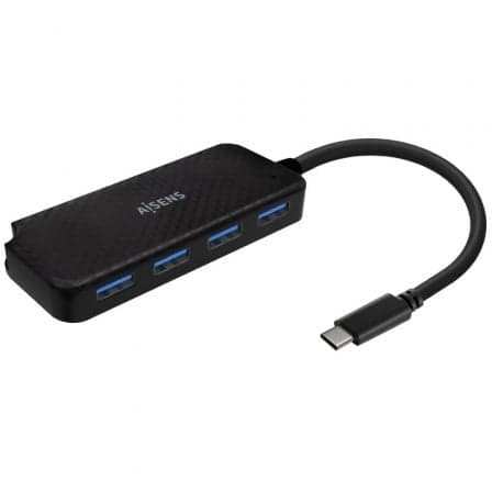 Hub USB Tipo-C AISENS / 4xUSB / Preto / A109-0715