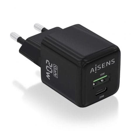 Aisens ASCH-20W2P011-BK Carregador GaN 20W Preto