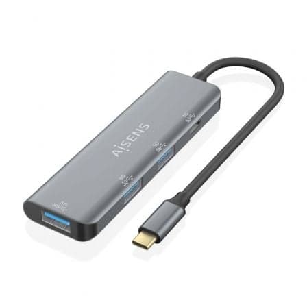 AISENS Hub de interface USB 3.2 Gen 1 (3.1 Gen 1) Type-C 5000 Mbit/s A109-0762 Cinza