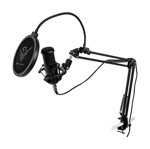 Phoenix Microfone Streamcast Pro Condensador Cardioide Jack 3.5mm Preto