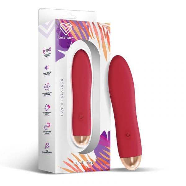 Festival Dawel Estimulador 10 Velocidades Vermelho Ferrugem