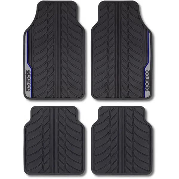 Sparco Kit 4 Tapetes Borracha Corsa Azul & Cinza