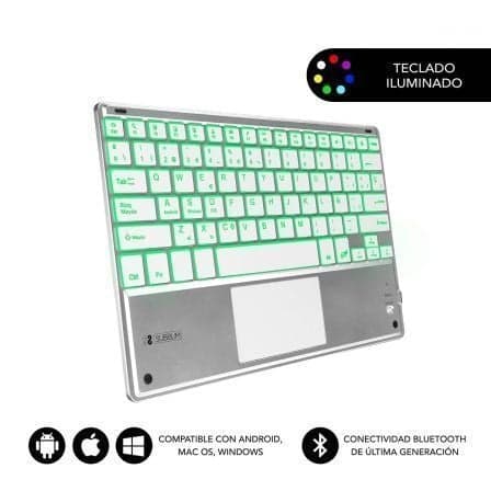 Teclado Compacto Inalâmbrico SUBBLIM / Prata / SMBT50