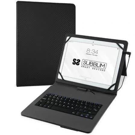 Capa com Teclado para Tablet Subblim Keytab Pro USB 10.1 Preta