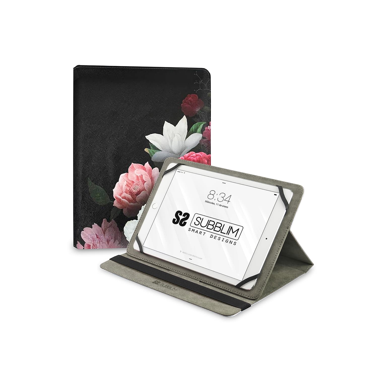 Subblim Rosas Trendy Case p/ Tablet 11" Preto