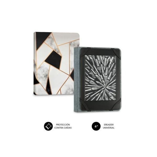 Subblim Capa para Livro Eletrônico Clever Ebook Case 6" Mármore Preto