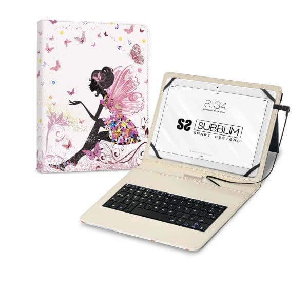 Estojo universal Subblim Keytab com teclado Fairy para tablet de 11,1 (Teclado Espanhol)