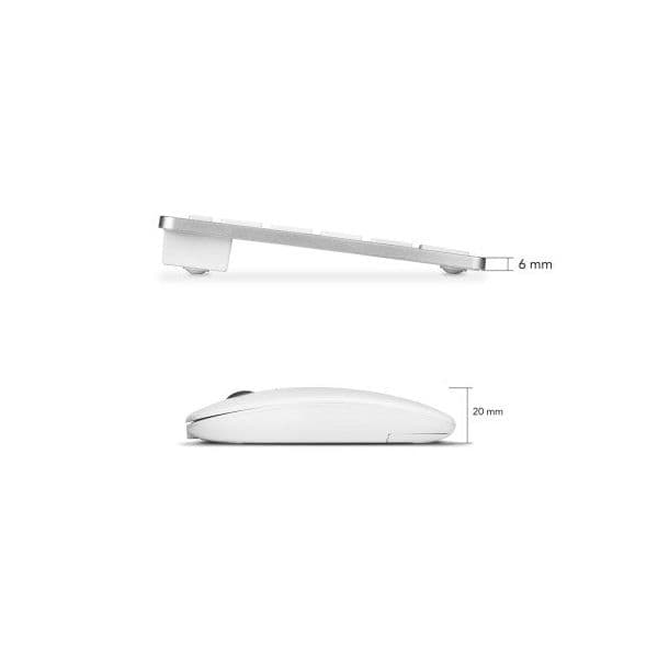 Teclado Subblim Multidispositivo Compacto + Rato Sem Fios Layout Espanhol Prateado