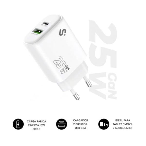 Subblim Carregador SUBCHG-6G2510 25W White