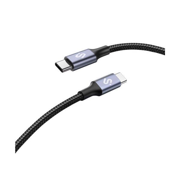 Subblim Plus Cabo USB 2.0 Tipo-C 100W 480Mbps E-Marker Nylon Trançado 1 Metro Branco