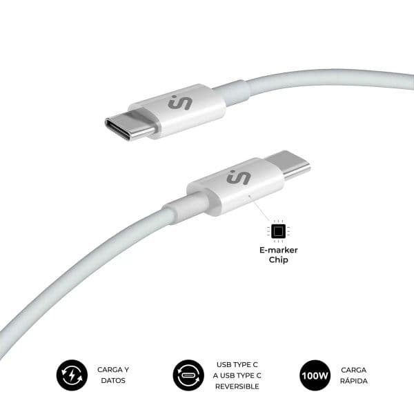 Subblim Plus Cabo Tipo-C para Tipo-C 100W 2m Branco