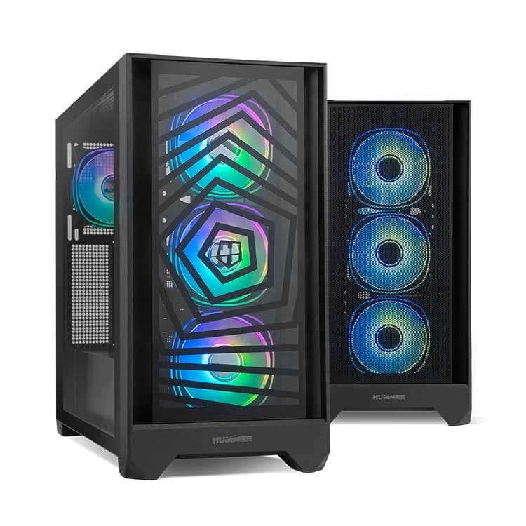 Nox Hummer PLASMA ARGB Vidro Temperado USB-C Preto