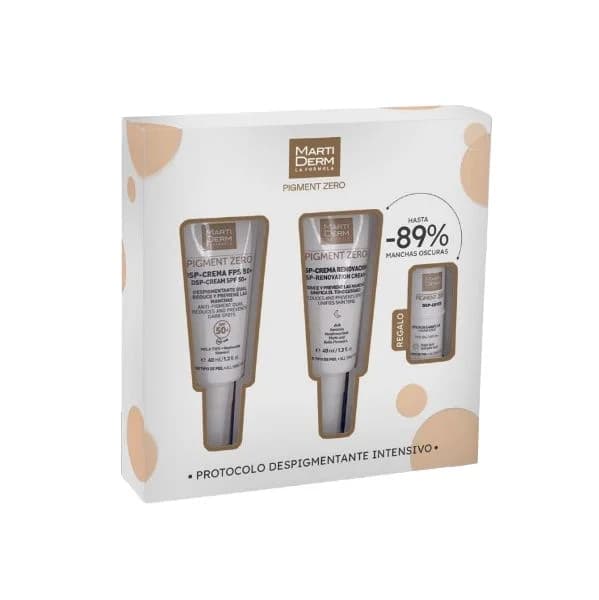 Martiderm Pigment Zero Creme Fps50+ Pigment Zero 40ml + Creme Renovaçã Pigment Zero 40ml + Cover Stick Pigment Zero 4ml Coffret