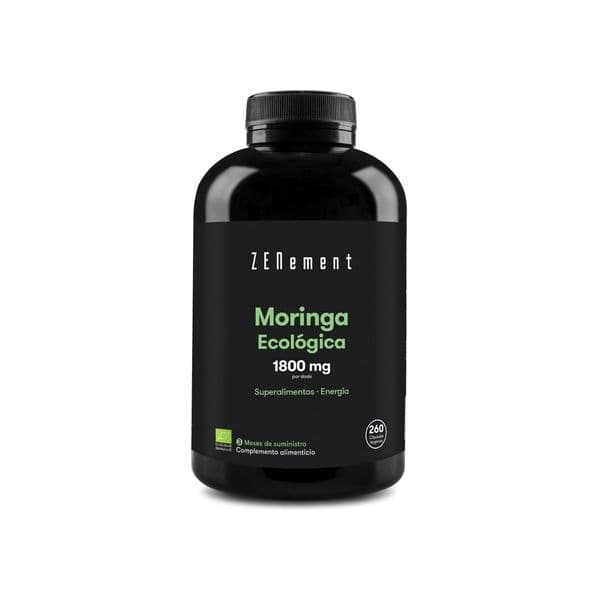 Zenement Moringa Orgânica 600mg 260 Cápsulas Veganas