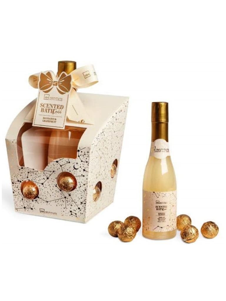Idc Scented Bath Gold Bottle Kit Bubble Bath 250 ML + Bath Pearls 8 G