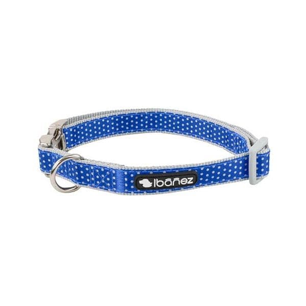 Ibanez Coleira de Nylon Glam Mosaico e Colar Floral Pontos Azuis Escuros 2x40-55cm