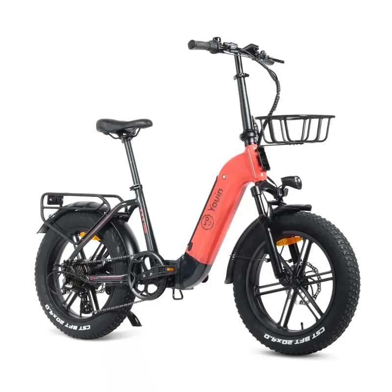 Youin Bicicleta Elétrica Luxor II FAT 20" 250W Coral/Preta - BK1716