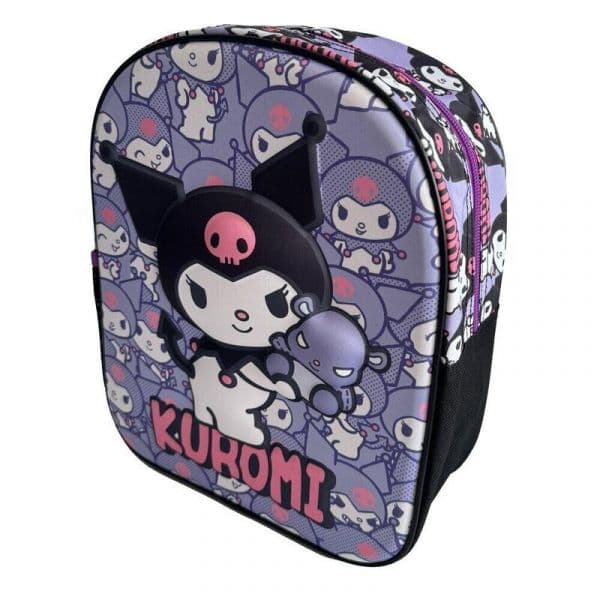Manenti Mochila Kuromi Hello Kitty 29cm Preto