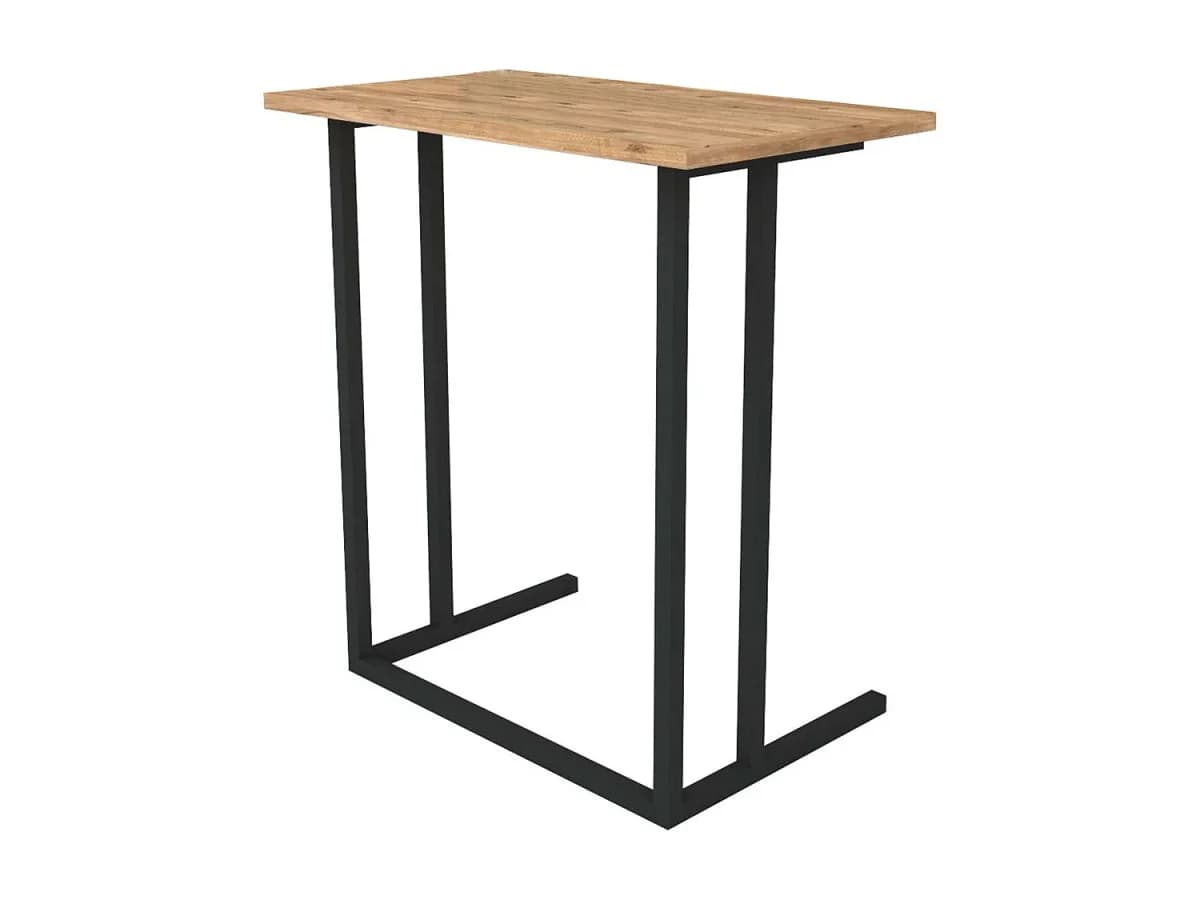 Mesa lateral de sala de estar em carvalho preto Safir 60x65x36 cm