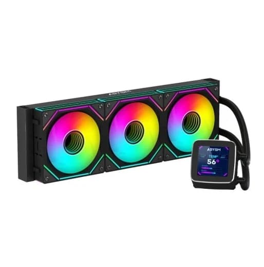 ABYSM Cooler CPU Oceanic 360 LCD ARGB Liquid Branco Preto