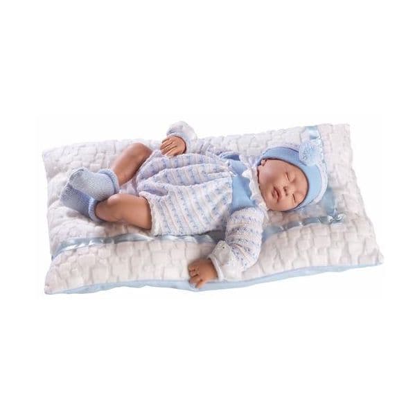 Mu?ecas Guca Boneca Bebé Cris 38 cm Adormecida com Almofada Branca