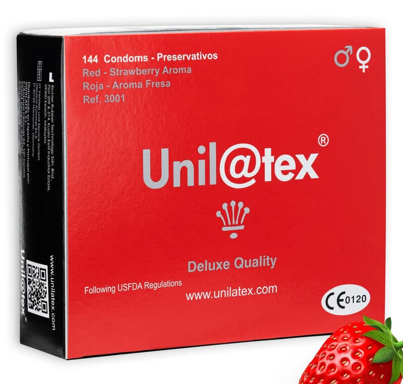 Unilatex Preservativos Vermelhos Morango x144