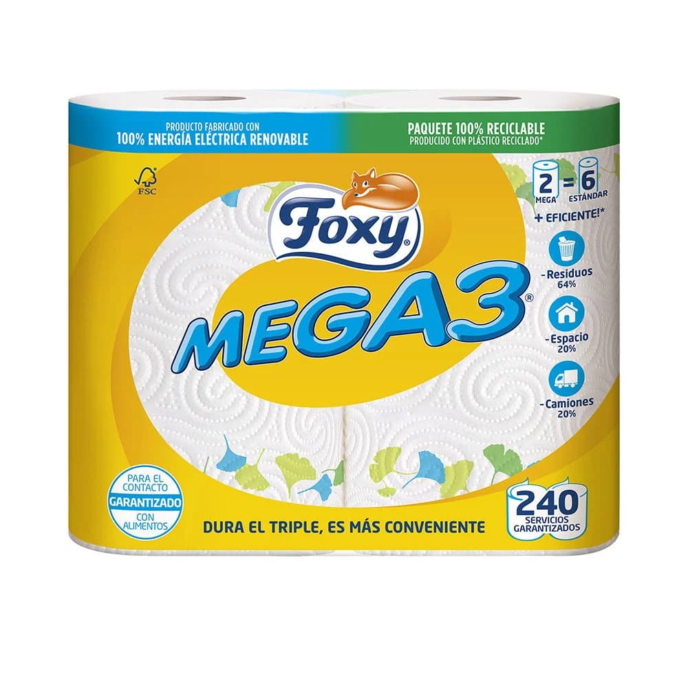 Papel de cozinha de tripla duração MEGA3
