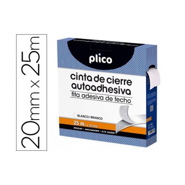 Plico Fita Adesiva Velcro Branca 20mm x 25m