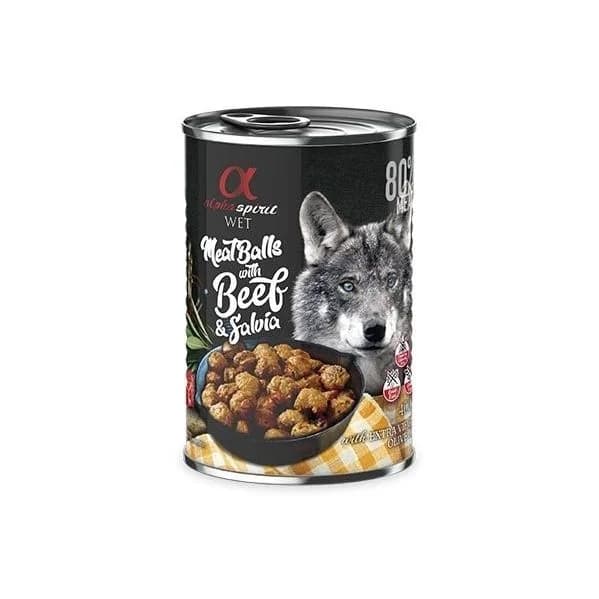 Ração Húmida Alpha Spirit Meat Balls Beef & Salvia Wet 400g