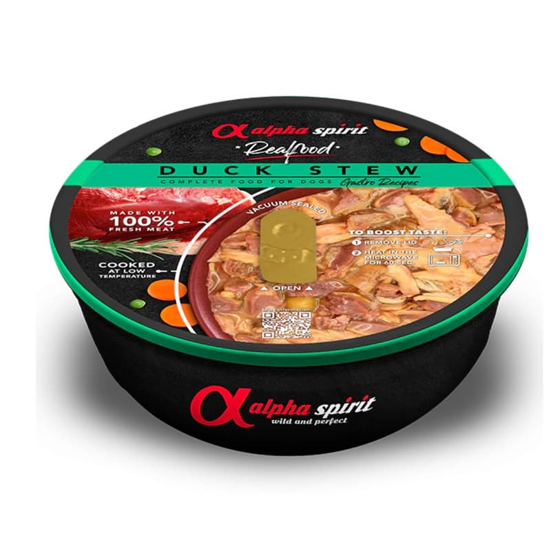 Alpha Spirit Real Food Estofado para Perros de Pato