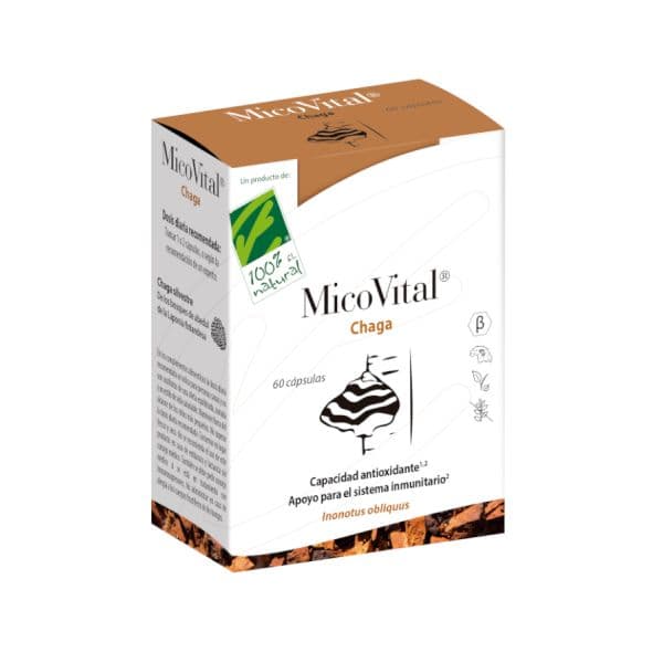 100% Natural MicoVital Chaga 60 Cápsulas