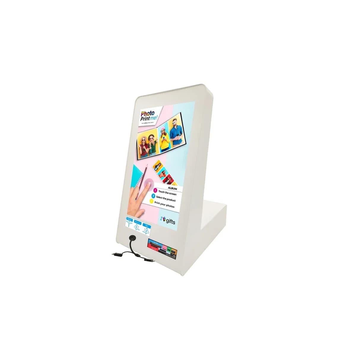 Quiosque fotografico creative ecra 15,6/’ conexao air print / whatsapp / bluetooth / redes sociais / cartoes de memoria /