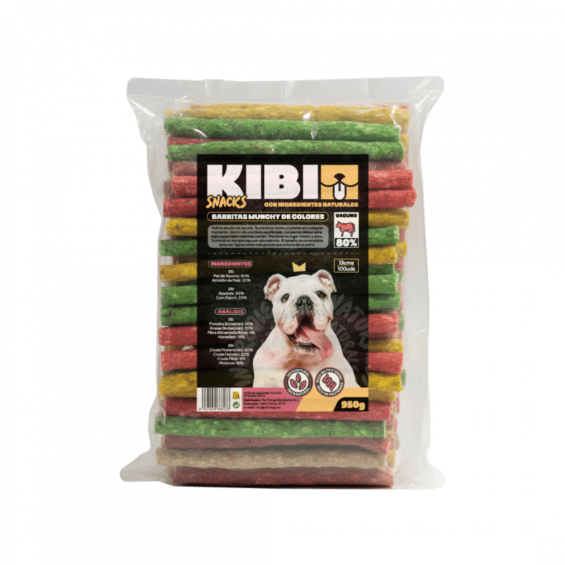 KIBI Barritas Munchy de Colores para Perros Sabor Ternera