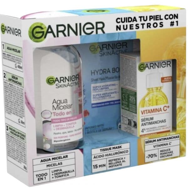 Garnier Skin Active Sérum Vitamina C 30ml + Água Micelar 400ml + Hydra Bomb Coffret