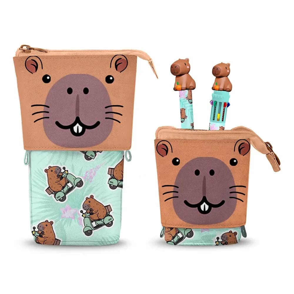 Karactermania Estojo Capibara com Caneta 10 Cores e Caneta Apagável Oh My Pop!