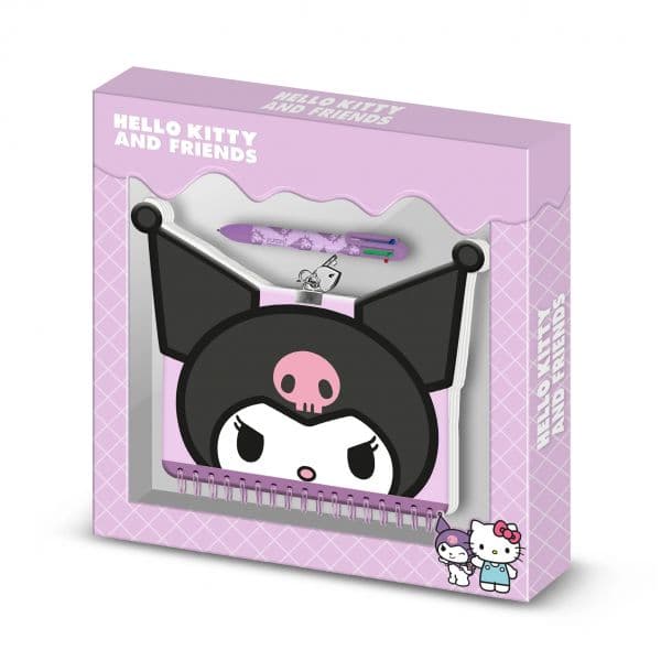 Diário + Caneta Hello Kitty Kuromi Face