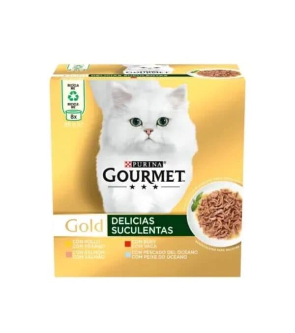Gourmet Gold Delicias Suculentas 8x85g Alimento Húmido para Gato - Campet