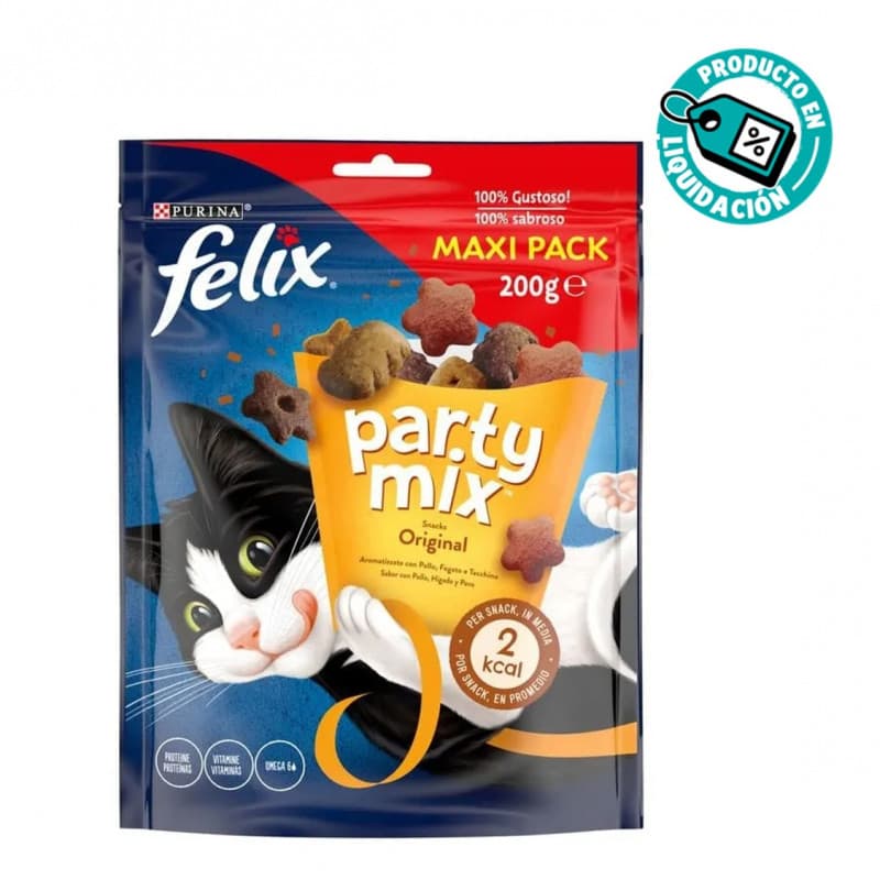 Felix Snacks para Gatos Party Mix Original Maxipack con Pollo, Hígado y Pavo