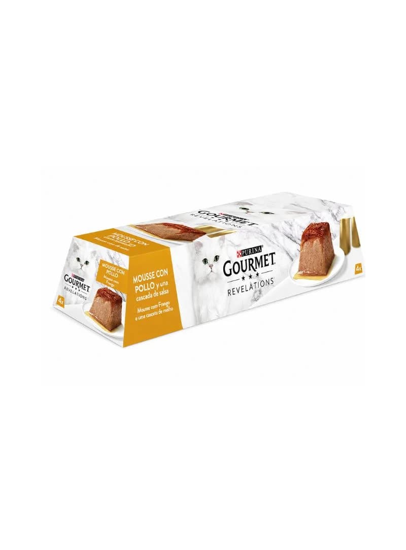 Ração Húmida Purina Gourmet Revelations Finos Pedaços Gelatina Frango 4x57g