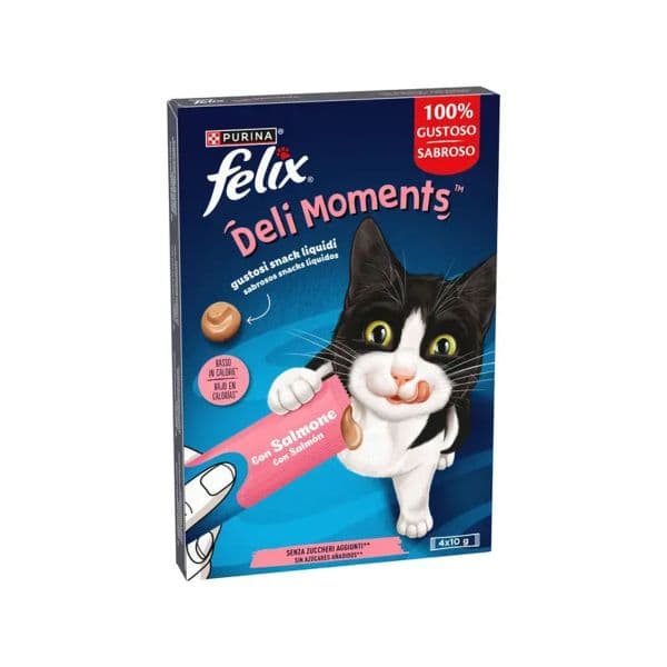 Ração Húmida Felix Deli Moments Salmão 4 x 10g