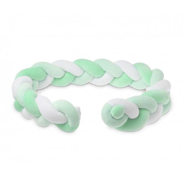 Kiokids Protetor Cama Trança Menta/Branco - KK3175