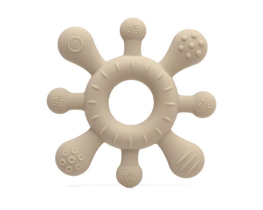Mordedor Sensorial em Silicone Kiokids Bege