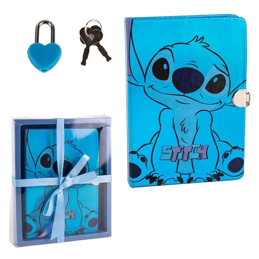 Disney Diário com Cadeado Em Caixa com Laço Stitch Lilo & Stitch