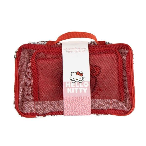 Cerdá Hello Kitty Conjunto de Necessaires de Viagem Rosa e Vermelho